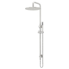 Round 300mm Twin Shower With Single Function Hand Shower & Square Gooseneck
